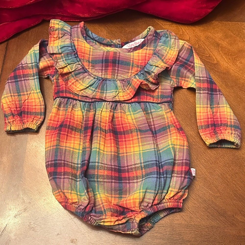 Ruffle Butts Multicolor Plaid Romper